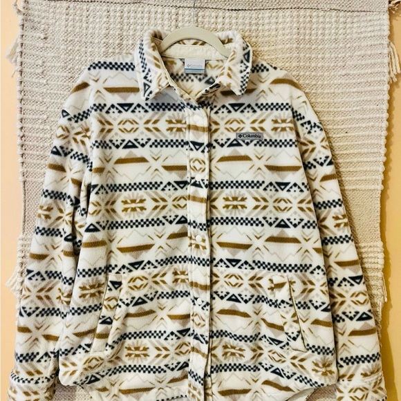 Columbia Patterned Fleece Jacket L - Picture 2 of 5